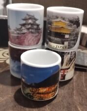 Vintage Japanese Sake Shot Glass Tea Mug Cup Guinomi 5 Pc Kyoto MADE IN JAPAN picture