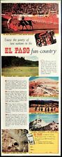 El Paso Texas ad Carlsbad Cavern New Mexico vtg 1950's vacation advertisement picture