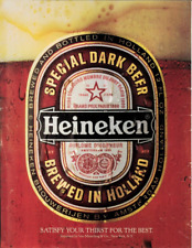 1986 HEINEKEN Dark Beer Amsterdam Holland Ale Brewed Bottle Vintage Print Ad picture