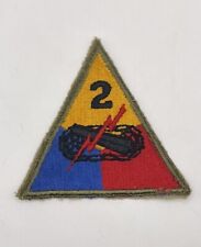 Original WW2 US Army 2nd Armored Division Cut Edge SSI Uniform Patch picture