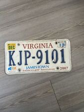Virginia Jamestown America’s 400th Anniversary License Plate EXPIRED picture
