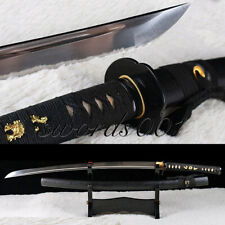 Cool Black Handmade Carbon Steel Japanese Real Katana Samurai Sword Full Tang picture