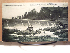 c1910 Vermont VT Postcard ~ Hartford, Ottaquechee Falls, People on Rocks picture