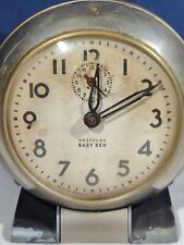 1939-1949 Vintage Silver and Black Westclox Baby Ben Alarm Clock Style 61R Works picture
