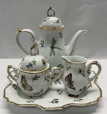 Rare Vintage I. Godinger & Co 6 pc Primavera Tea Pot, Creamer & Sugar With Plate picture