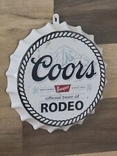 Coors Banquet Bottle Cap Metal Sign Man Cave, Official Beer of Rodeo New picture