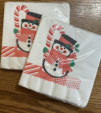 2 Vintage Snowman Luncheon Napkins Party Magic 32 Christmas 3 Ply New picture