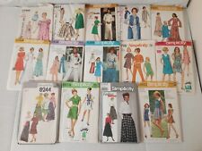 Lot Of 14 Simplicity Sewing Patterns Vintage Cut Dresses Skirts Pants picture