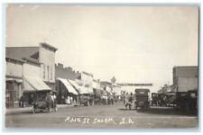 1911 Main Street Bar Fair Banner View Salem South Dakota SD RPPC Photo Postcard picture