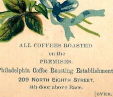 1880s-90s Finley Acker & Co. Coffee Chocolate Tea Pricing Card Yellow Rose P220 picture