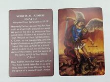 ST MICHAEL PRAYER OF SPIRITUAL ARMOR (Lot of 2 Laminated Catholic prayer cards picture