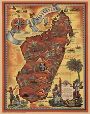 11x14 Madagascar Poster PHOTO Map Africa Beautiful Mid-Century Decor picture