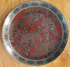 Decorative Paisley Plate Red Gold and Green 10 inches picture
