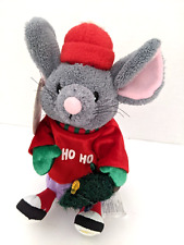 Gemmy Dancing Mouse Christmas Ho Ho Ho Animated Sings w/ Tree & Lights VIDEO picture