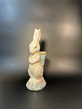 Vintage Iridescent Luster Rabbit Bunny Basket Planter Easter Cute 10in Tall picture