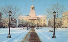 First Capital of Iowa at University Campus Snow Vintage Chrome Postcard Unposted picture