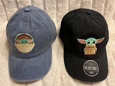 Set Of Two Star Wars Mandalorian The Child Yoda Ball Cap Hat Adjustable Strap  picture
