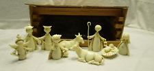 Vintage MCM Sigillo Garanzia Italy Ivory Plastic Nativity Set 11 Pcs &Mmanger picture