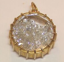 MORITZ GLIK - 18K YELLOW GOLD VINTAGE DIAMOND (TDW 2.60Ct.) SHAKER PENDANT CHARM picture