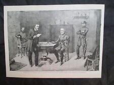 1898 Civil War Print - Surrender at Appomattox, General Lee with General Grant picture