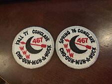 Boy Scouts OA, Cho-Gun-Mun-A-Nock Lodge 467 Sping Conclave 1976 & 77 Patch RARE  picture