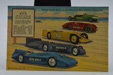 Linen Postcard Famous Speed Racers On The Measured Mile Daytona Beach Florida picture