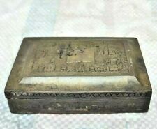 Vintage Old Antique Beautiful Hand Engraved Unique Design Brass Jewelry Box picture