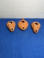 3 Herodian Oil Lamps Ancient Biblical Antique Replica Israel Jewish Judaica Gift picture