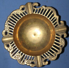 VINTAGE FLORAL BRASS ASHTRAY picture