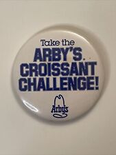 Vintage ARBY’S Pin - Take The Arby’s Croissant Challenge - 1983 Pinback Badge picture
