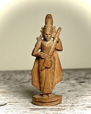 Goddess Saraswati. Carved Sandalwood. India. Mid 20th Century. picture