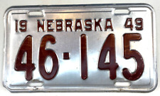 Nebraska 1949 License Plate Vintage Merrick Co Man Cave Garage Wall Decor Pub picture