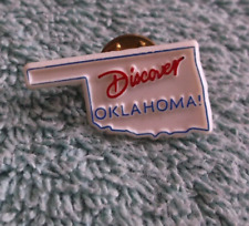 Vintage Plastic Discover Oklahoma Lapel Pin picture