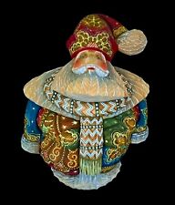 Russian Santa hand carved and painted w/Nativity Scene picture