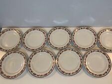 Ant Booths Staffordshire Porcelain Set of 8 Dinner Plates w/ Rose Floral Dec. picture