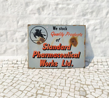 1940s Vintage Standard Pharmaceutical Advertising Enamel Sign Board Rare EB321 picture