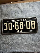 1949 Michigan Truck License Plate With Vintage Frame 30-68-DB picture