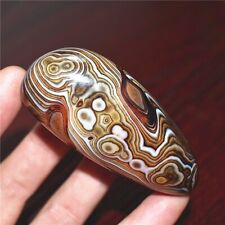 112g Natural Banded Agate Tumbled Palm Stone Crazy Lace Silk Healing Madagascar picture