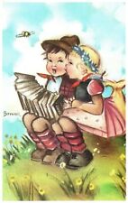 Vintage Postcard 1910's Reading Books Together Childhood Memories Souvenir picture