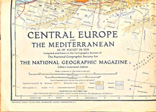 1939-10 October Map CENTRAL EUROPE & MEDITERRANEAN National Geographic - (943) picture