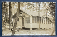 RPPC Postcard Moccasin Resort Cabin on lake Court Oreilles Hayward Wis. picture