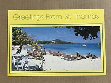 Postcard St. Thomas U.S. Virgin Islands Greetings Beach Vintage Caribbean PC picture