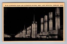 Cleveland OH 1936 Great Lakes Exposition Illuminated Pylons Vintage Postcard picture