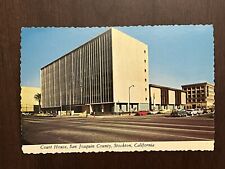 Stockton California Court House San Joaquin County Old Cars Vintage Postcard picture