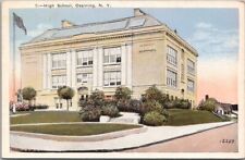 Ossining, New York Postcard HIGH SCHOOL Building / Street View c1930s Unused picture