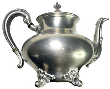Antique Fancy Footed REED & BARTON Regent 5600 Pewter Teapot 7.5in Tea Pot Décor picture