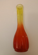 Vintage amberina ombre fluted, ribbed vase 8.5 inches picture