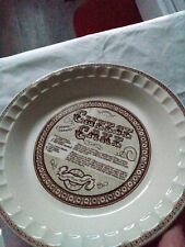 Vintage 1983 Royal China Ceramic Country Harvest Cheese Cake Recipe Pie Plate picture