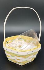 Longaberger 2022 White Yellow Lime MINI Octagonal Easter Basket+Prot. Signed KRH picture