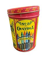 Vtg Crayola Tin Box Gold Medal Flourescent Crayons 1903 Replica Binney Smith picture